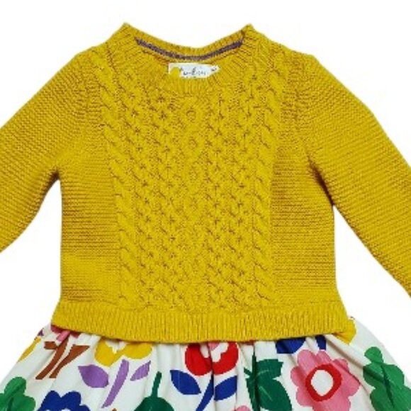 NWT Mini Boden Floral Sweater Dress Size 2-3Y Wool Alpaca - Picture 3 of 7
